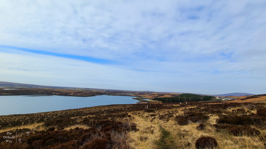 View of the Langass area - Lodge, Loch, Pobull Fhinn Stones