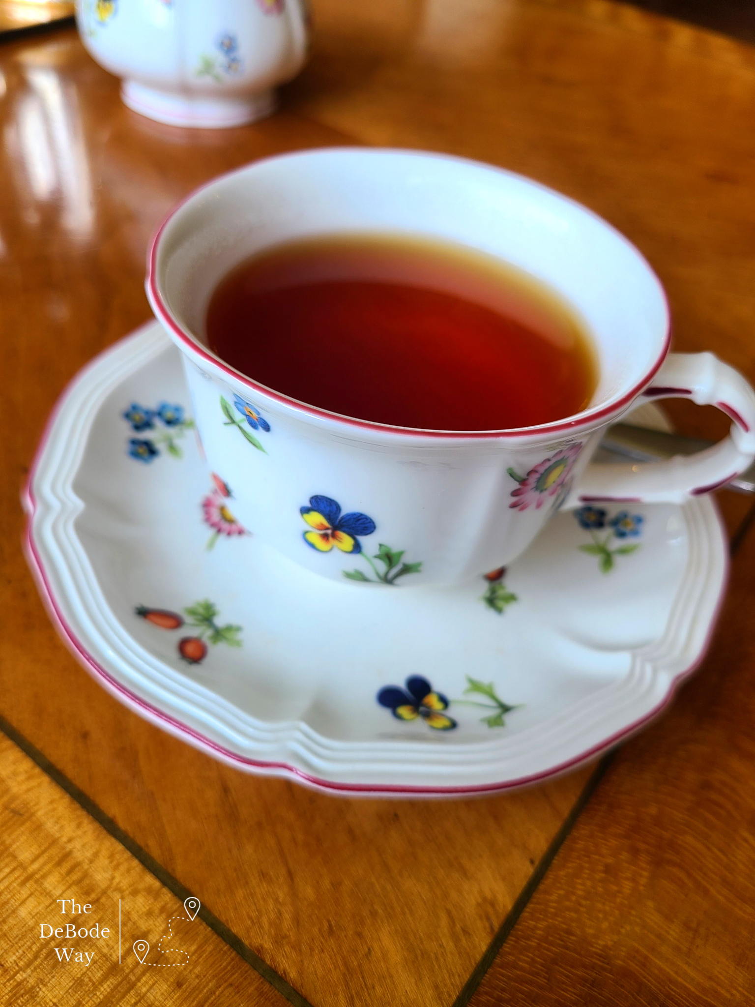 White teacup with flowers