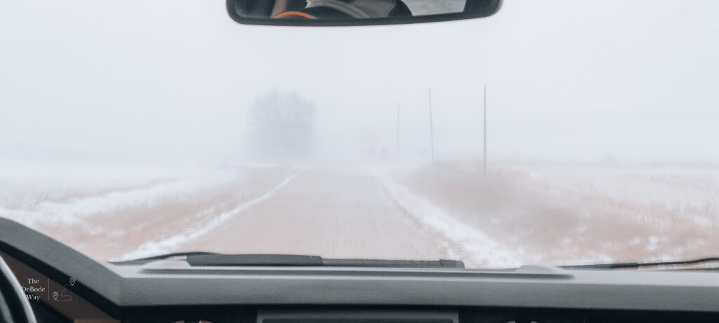Rough weather - driving into an Iowa Snow Storm