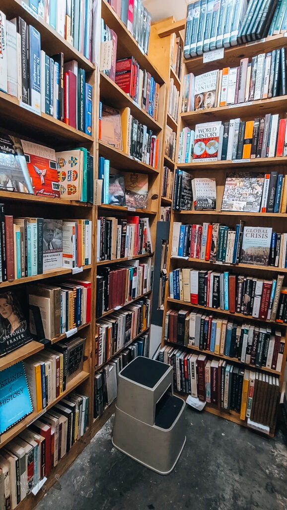 World History section of Dickson Street Book Shop