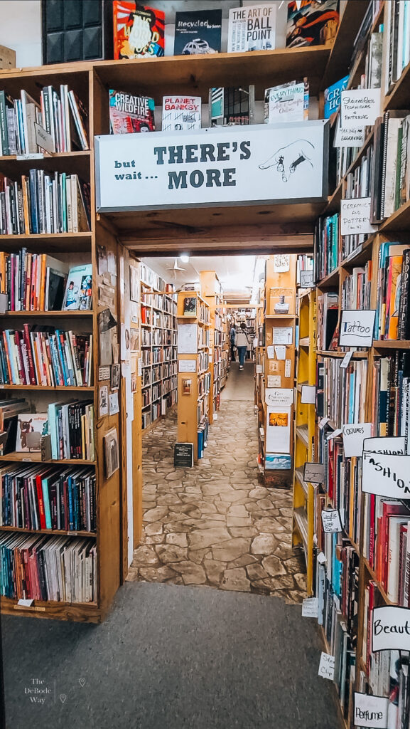 Book shelved to the ceiling at Dickson Street Book Shop