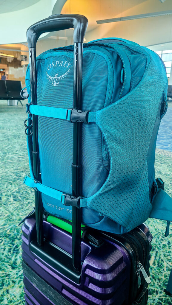 Tasha's travel backpack