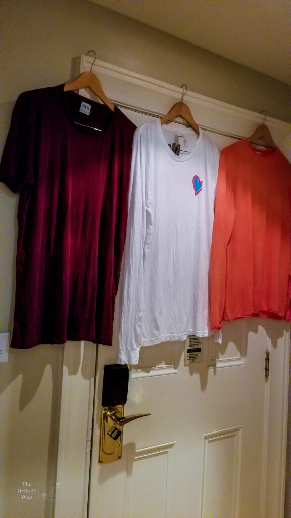 clothes hung up to dry
