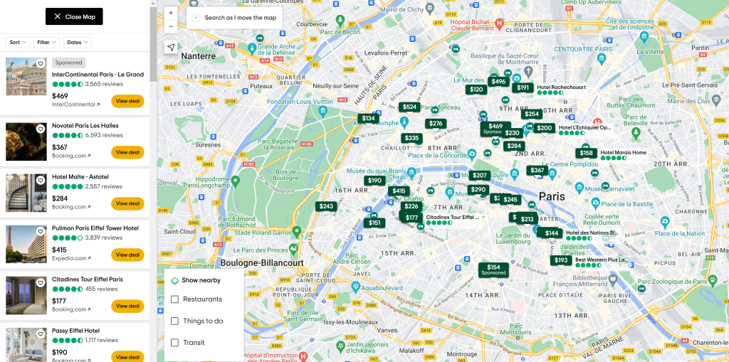 How to plan a trip with Trip Advisor's map feature
