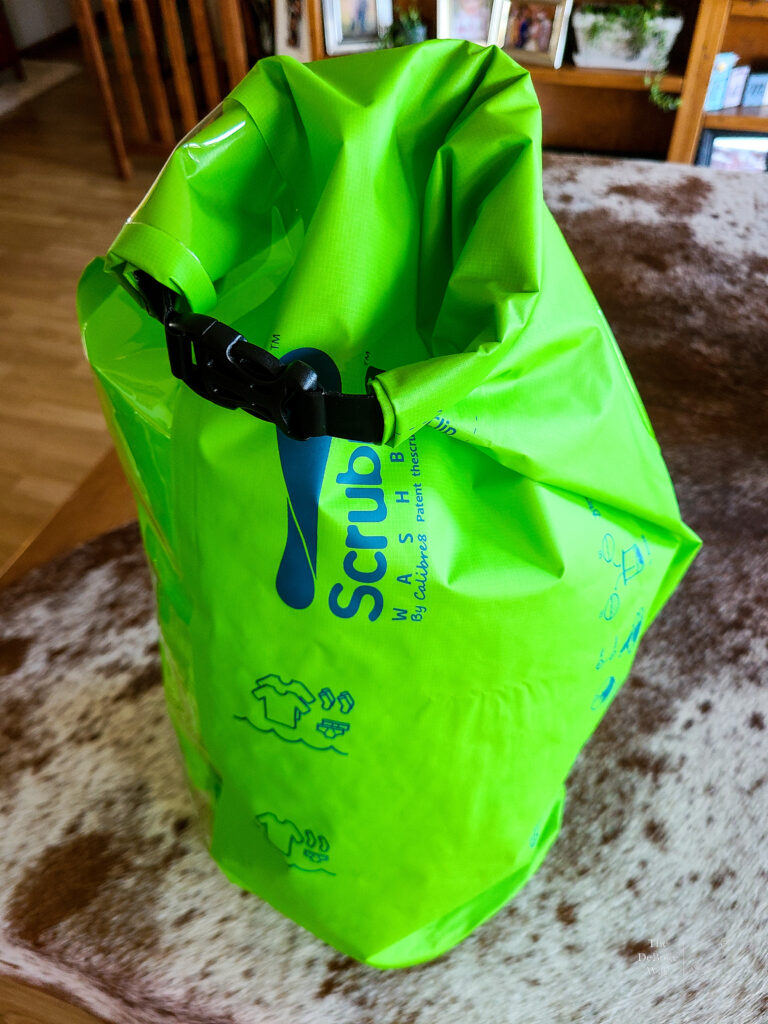 Travel Laundry machine - Scrubba bag standing inflated