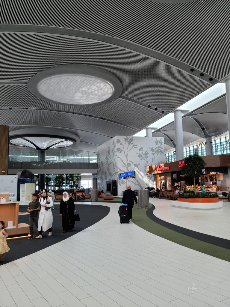 Walking through Istanbul airport after a flight cancellation