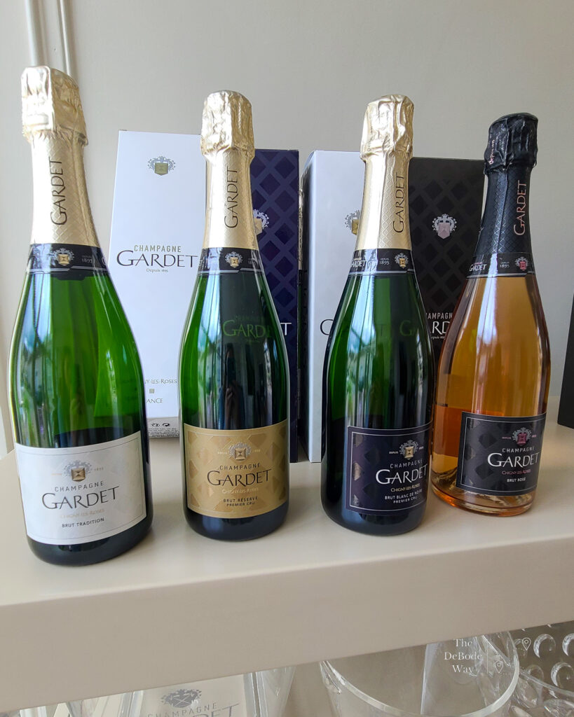 Lineup of Champagne Gardet bottles