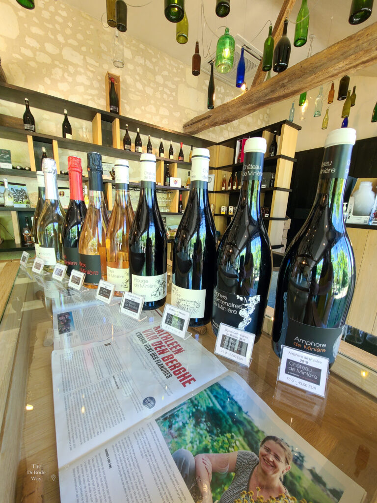 part of the wine selection at Chateau Miniere