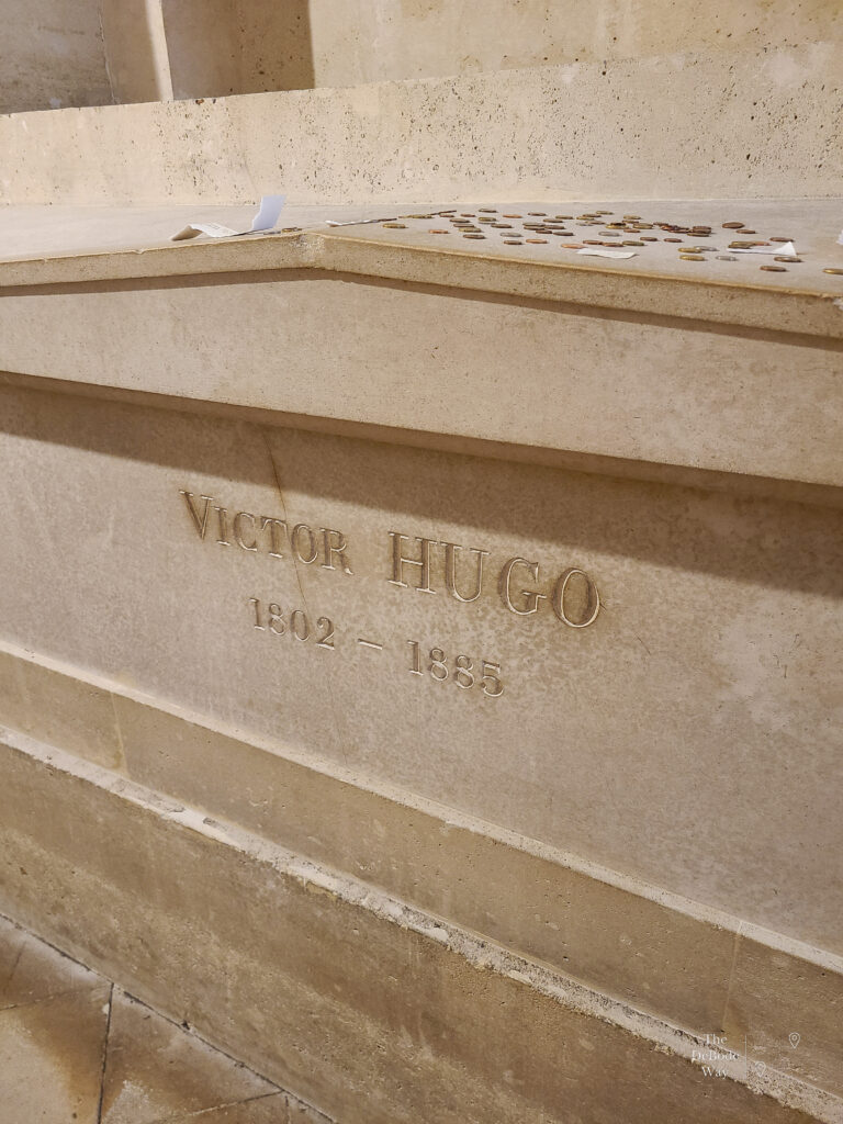 Victor Hugo's tomb in the crypt at the Pantheon