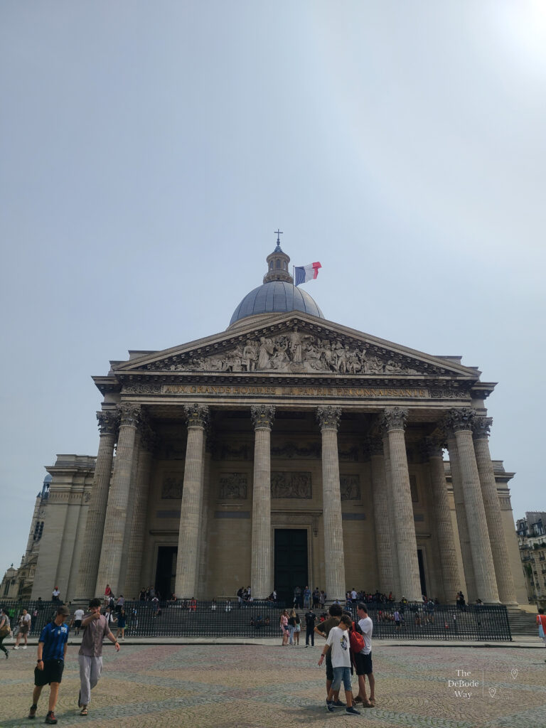 Front facade of the Pantheon Paris