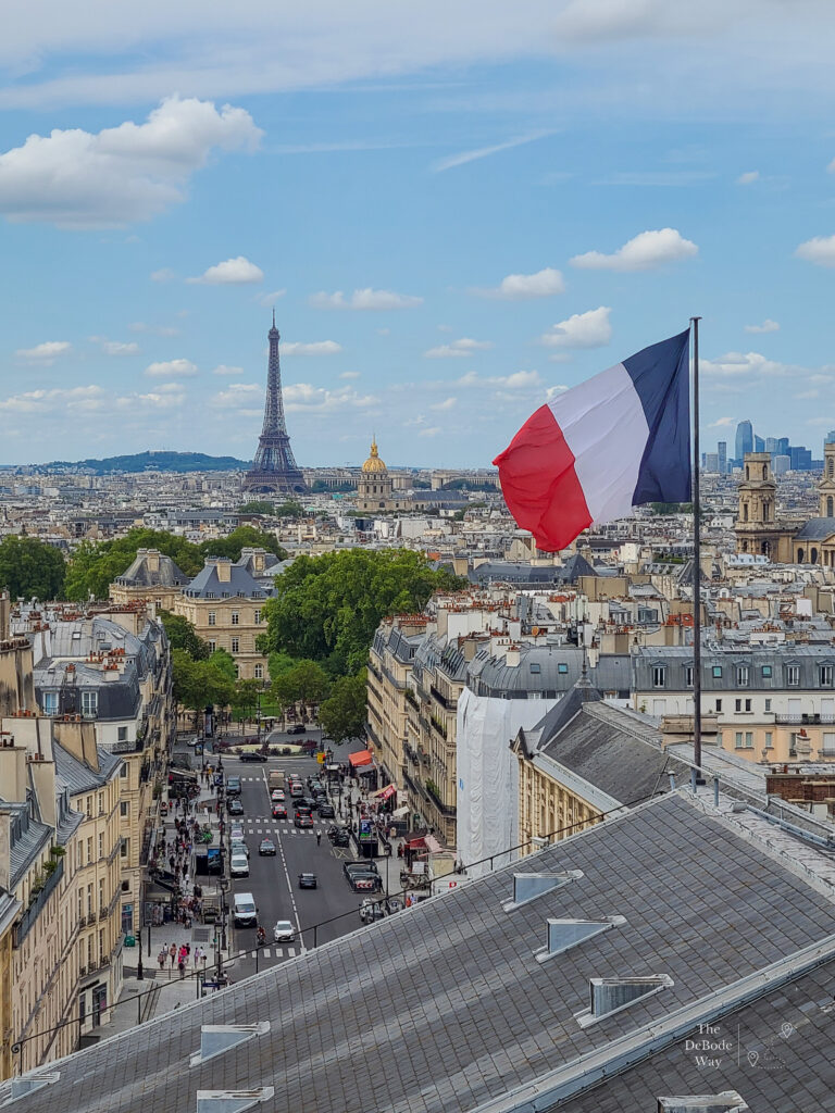 View of the Eiffel Tower and Paris from the dome of the Pantheon