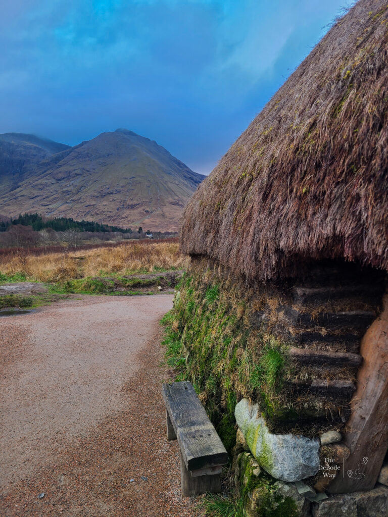 Turf house with Glencoe in the background