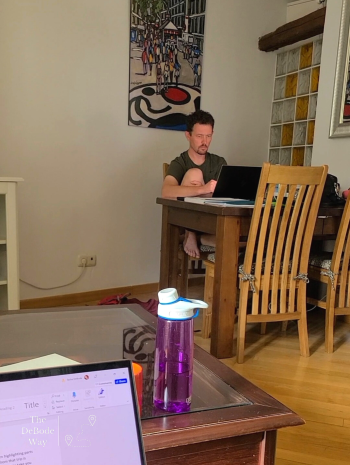 work area in our Madrid apartment
