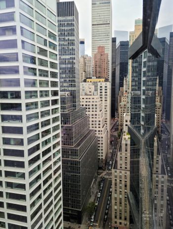 View of Maiden Lane in Manhattan from AC Hotel - no parks in sight