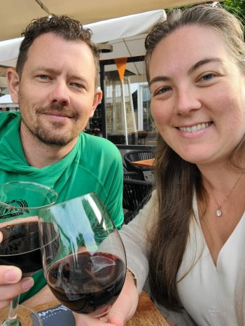 Jason and Tasha cheers in Naaldwijk Netherlands